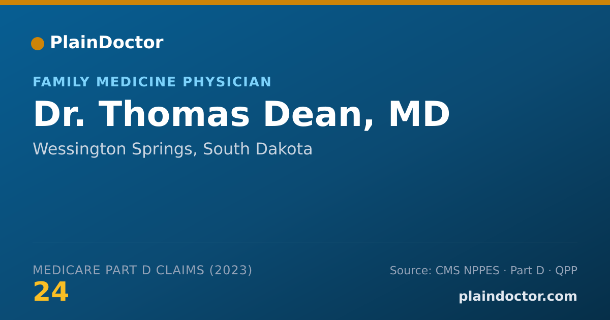 Shareable card for Thomas Dean, MD - Family Medicine Physician, Wessington Springs, SD