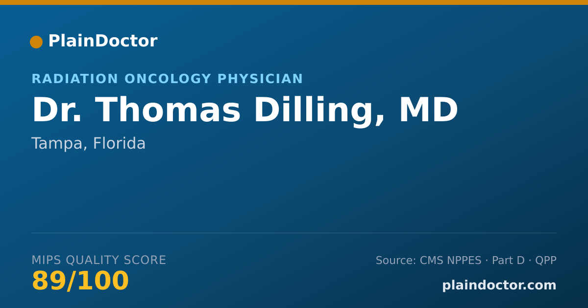 Shareable card for Thomas Dilling, MD - Radiation Oncology Physician, Tampa, FL