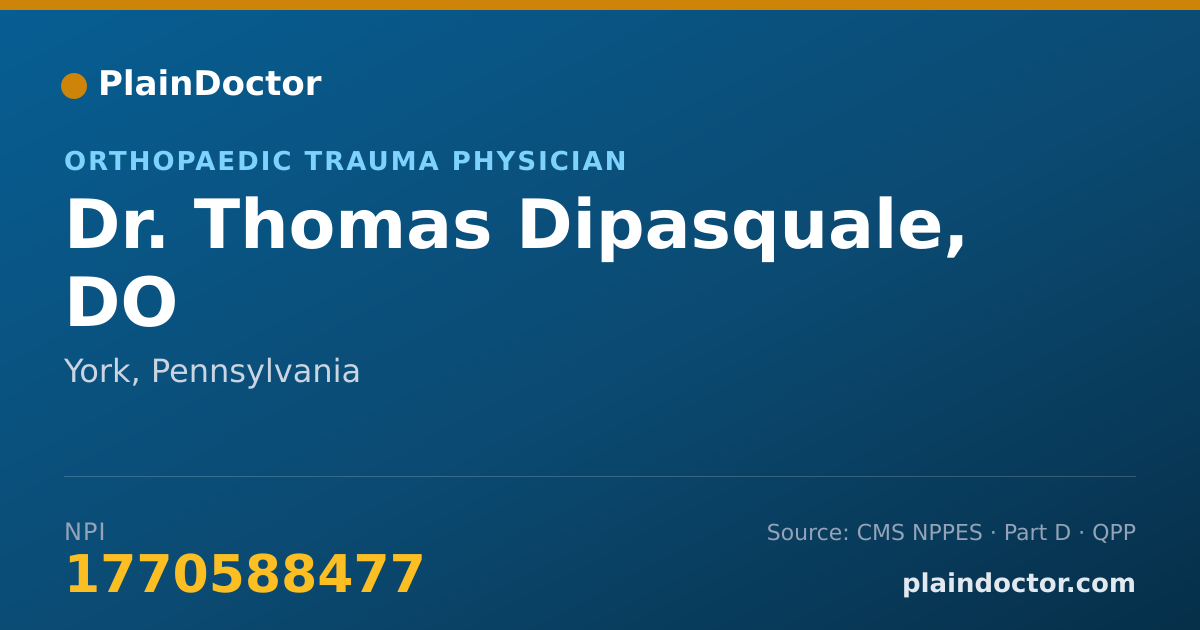 Shareable card for Thomas Dipasquale, DO - Orthopaedic Surgery Physician, York, PA