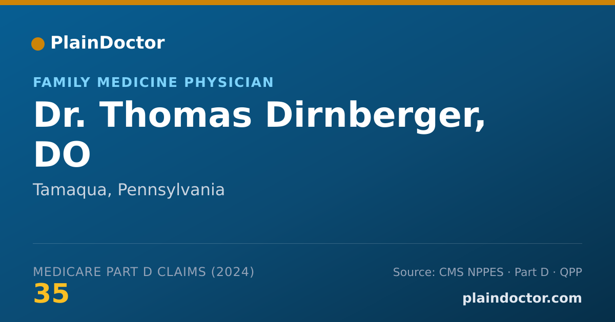 Shareable card for Thomas Dirnberger, DO - Family Medicine Physician, Tamaqua, PA
