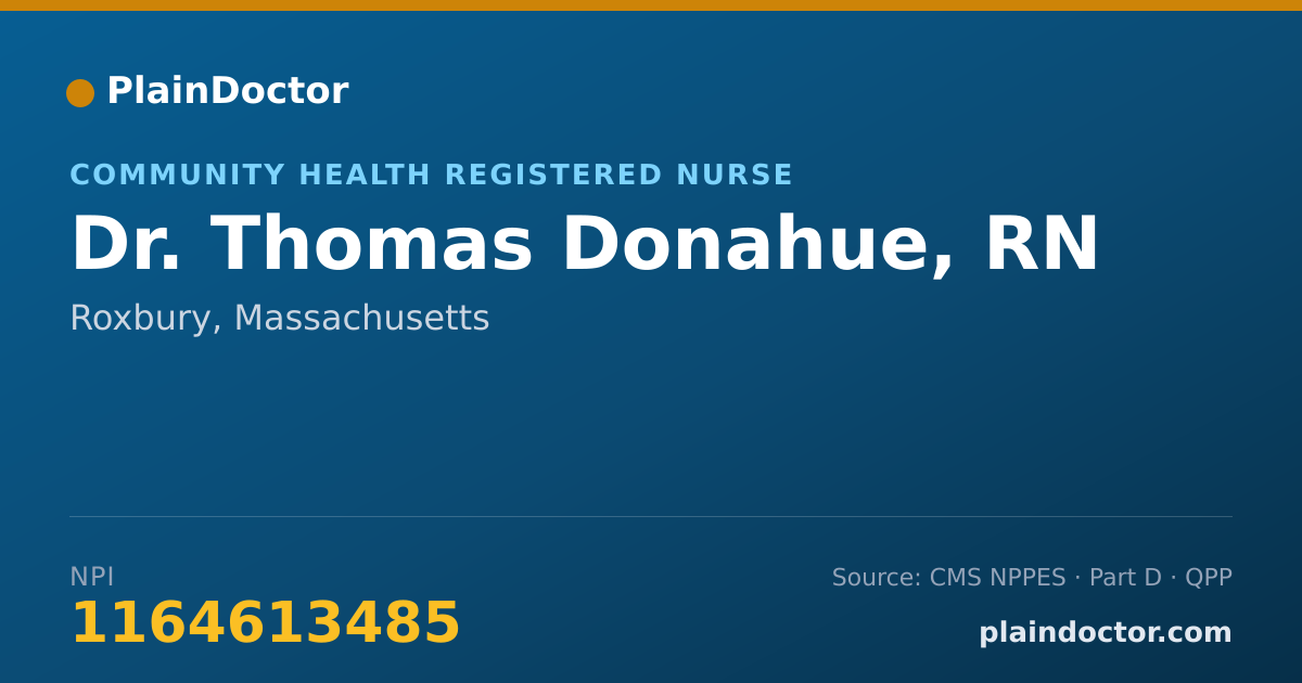 Shareable card for Thomas Donahue, RN - Community Health Registered Nurse, Roxbury, MA