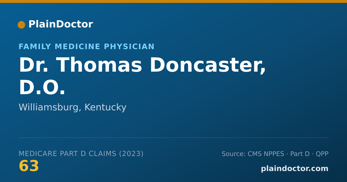 Shareable card for Thomas Doncaster, D.O. - Family Medicine Physician, Williamsburg, KY