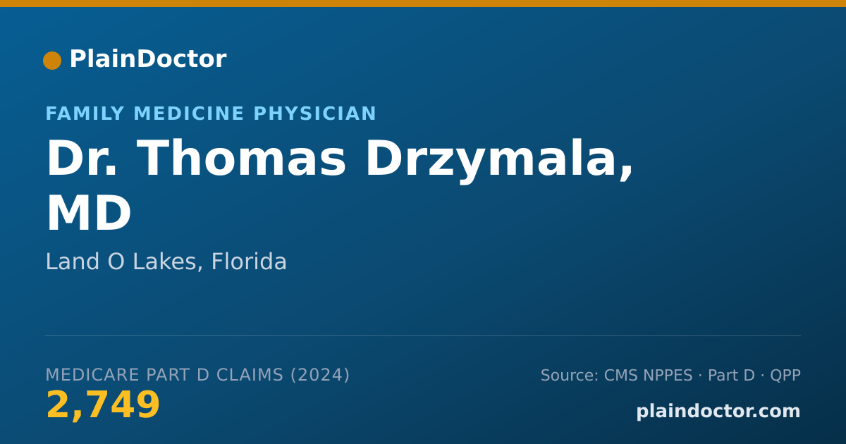 Shareable card for Thomas Drzymala, MD - Family Medicine Physician, Land O Lakes, FL