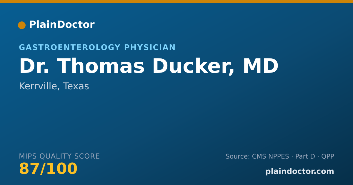 Shareable card for Thomas Ducker, MD - Gastroenterology Physician, Kerrville, TX