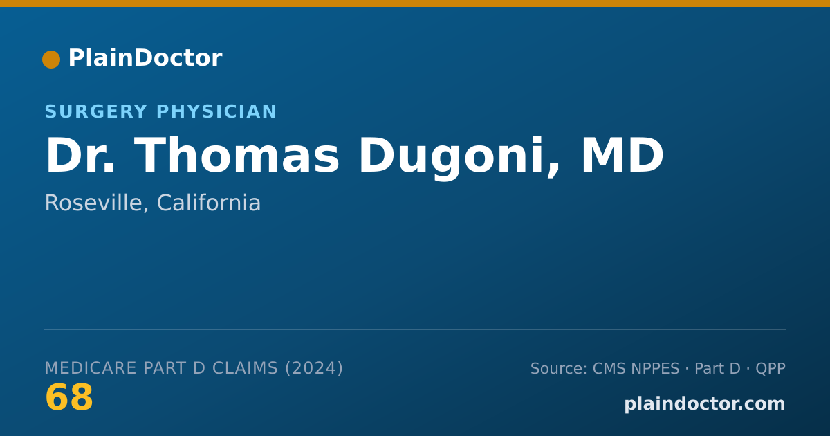 Shareable card for Thomas Dugoni, MD - Surgery Physician, Roseville, CA