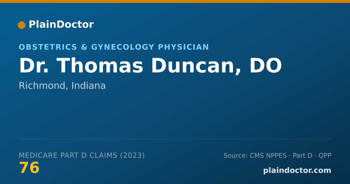 Shareable card for Thomas Duncan, DO - Obstetrics & Gynecology Physician, Richmond, IN
