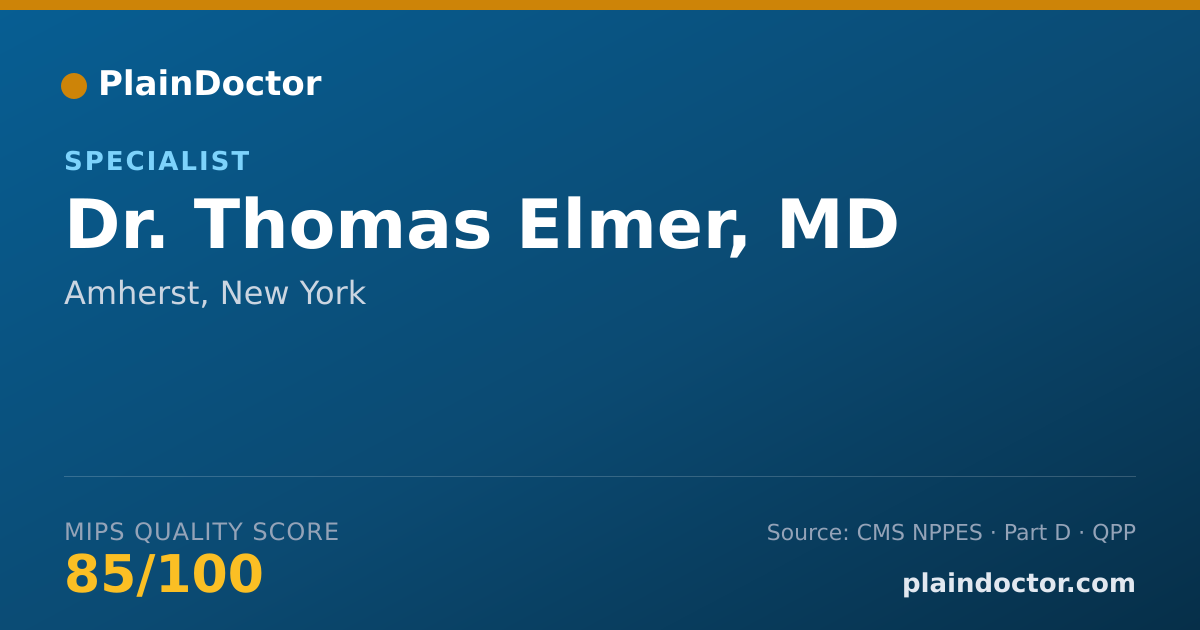 Shareable card for Thomas Elmer, MD - Specialist, Amherst, NY
