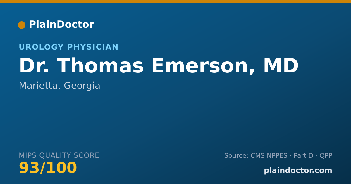 Shareable card for Thomas Emerson, MD - Urology Physician, Marietta, GA