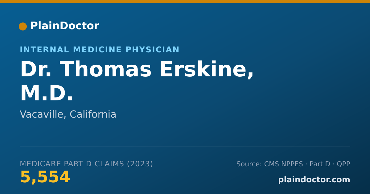 Shareable card for Thomas Erskine, M.D. - Internal Medicine Physician, Vacaville, CA