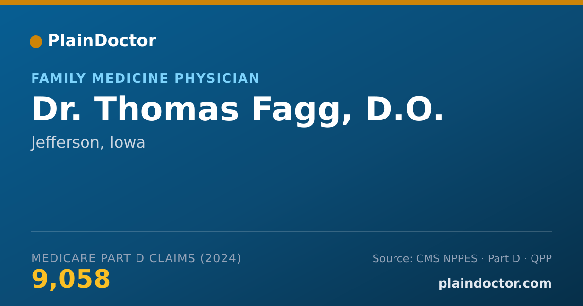 Shareable card for Thomas Fagg, D.O. - Family Medicine Physician, Jefferson, IA