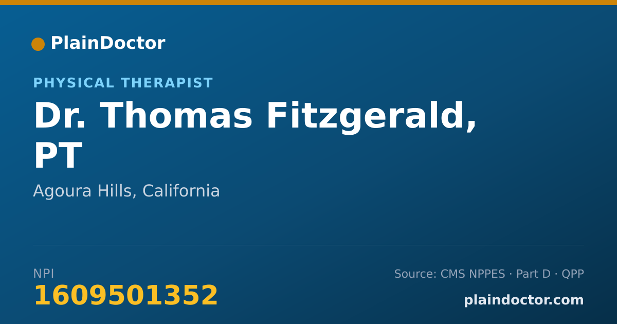 Shareable card for Thomas Fitzgerald, PT - Physical Therapist, Agoura Hills, CA