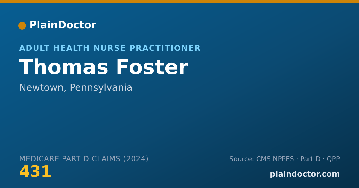 Shareable card for Thomas Foster - Adult Health Nurse Practitioner, Newtown, PA
