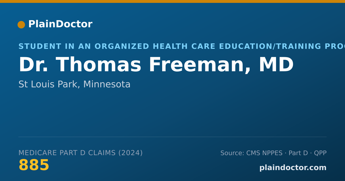 Shareable card for Thomas Freeman, MD - Student in an Organized Health Care Education/Training Program, St Louis Park, MN