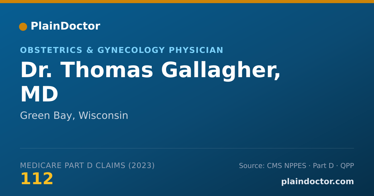 Shareable card for Thomas Gallagher, MD - Obstetrics & Gynecology Physician, Green Bay, WI