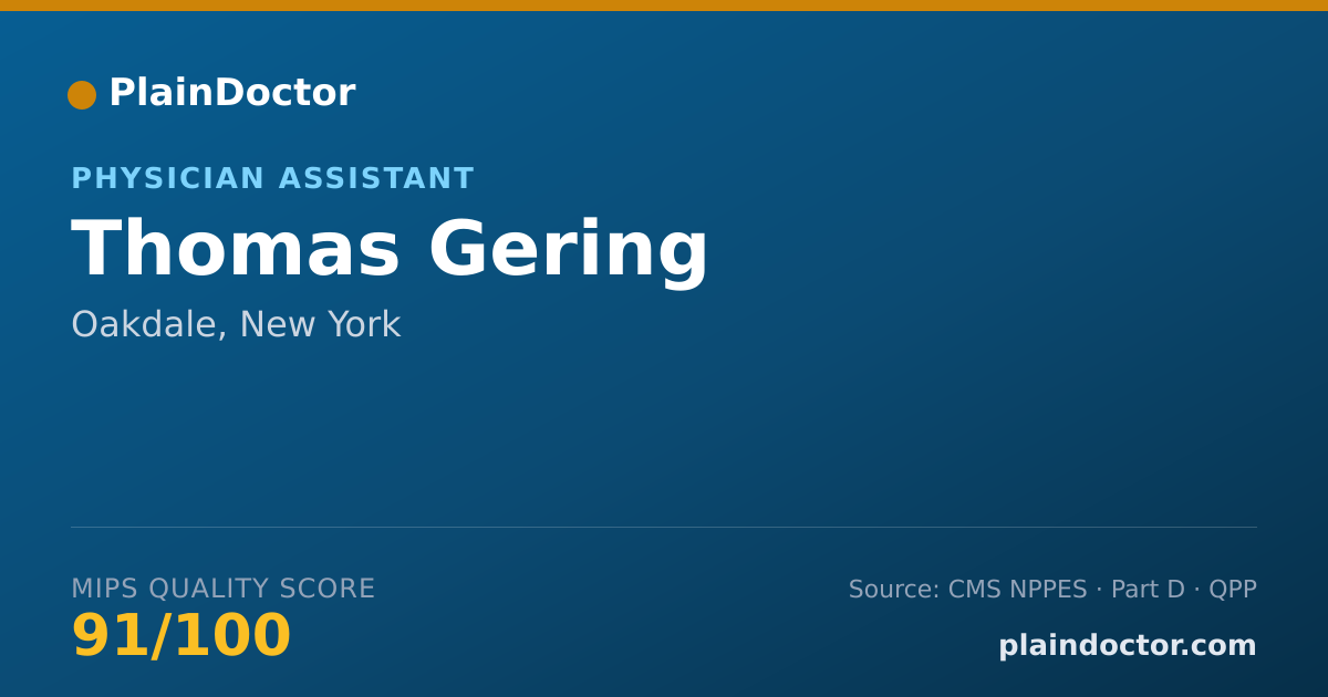 Shareable card for Thomas Gering - Physician Assistant, Oakdale, NY