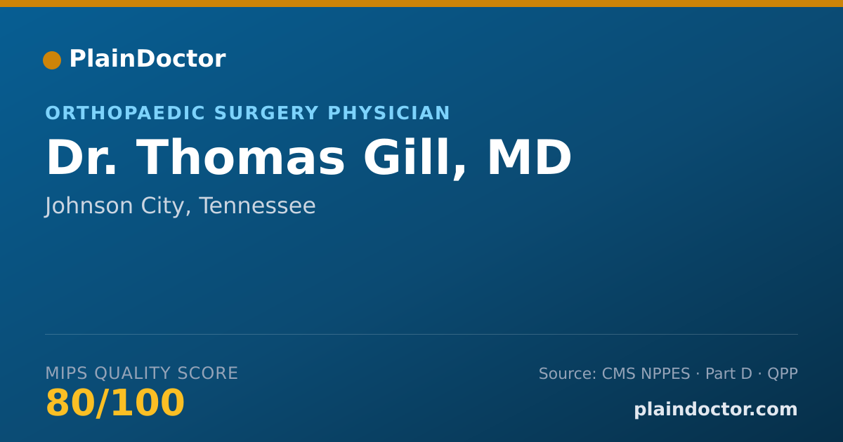 Shareable card for Thomas Gill, MD - Orthopaedic Surgery Physician, Johnson City, TN