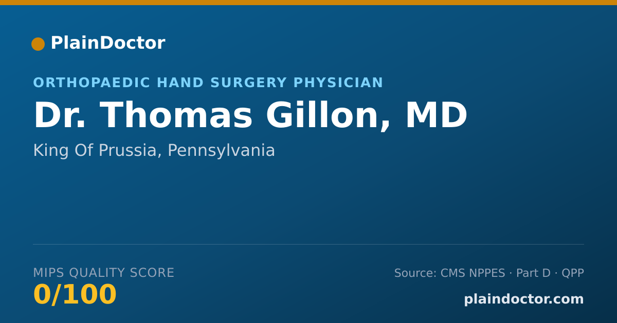 Shareable card for Thomas Gillon, MD - Orthopaedic Surgery Physician, King Of Prussia, PA