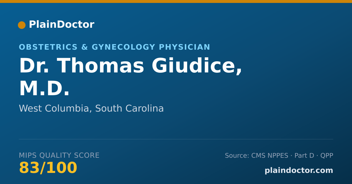 Shareable card for Thomas Giudice, M.D. - Obstetrics & Gynecology Physician, West Columbia, SC
