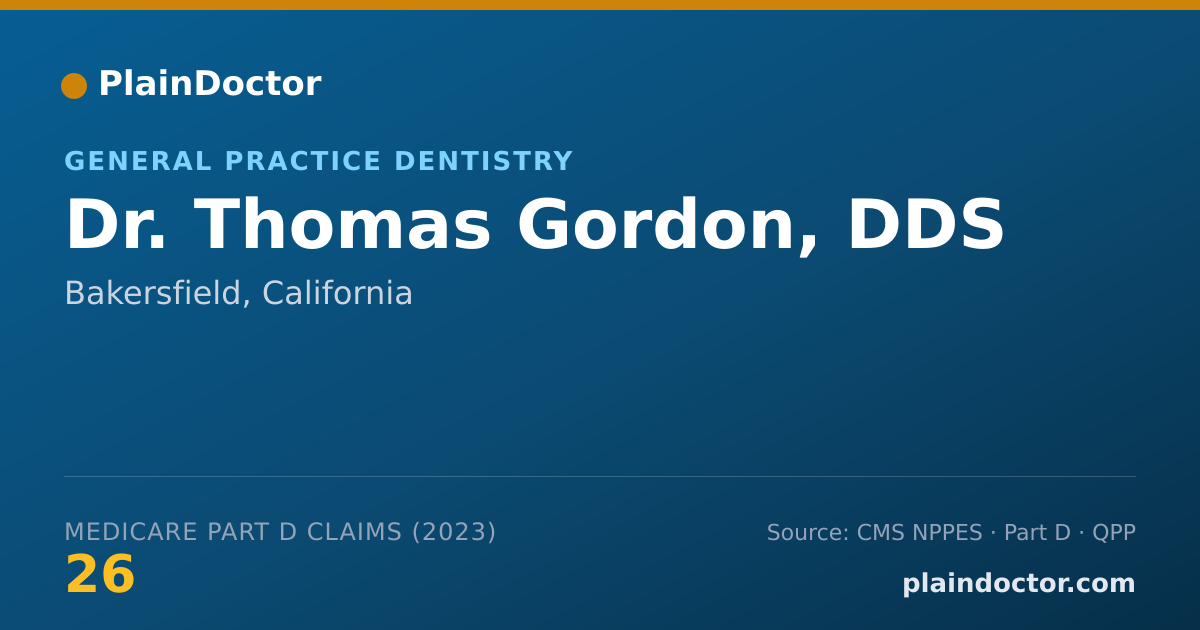 Shareable card for Thomas Gordon, DDS - General Practice Dentistry, Bakersfield, CA