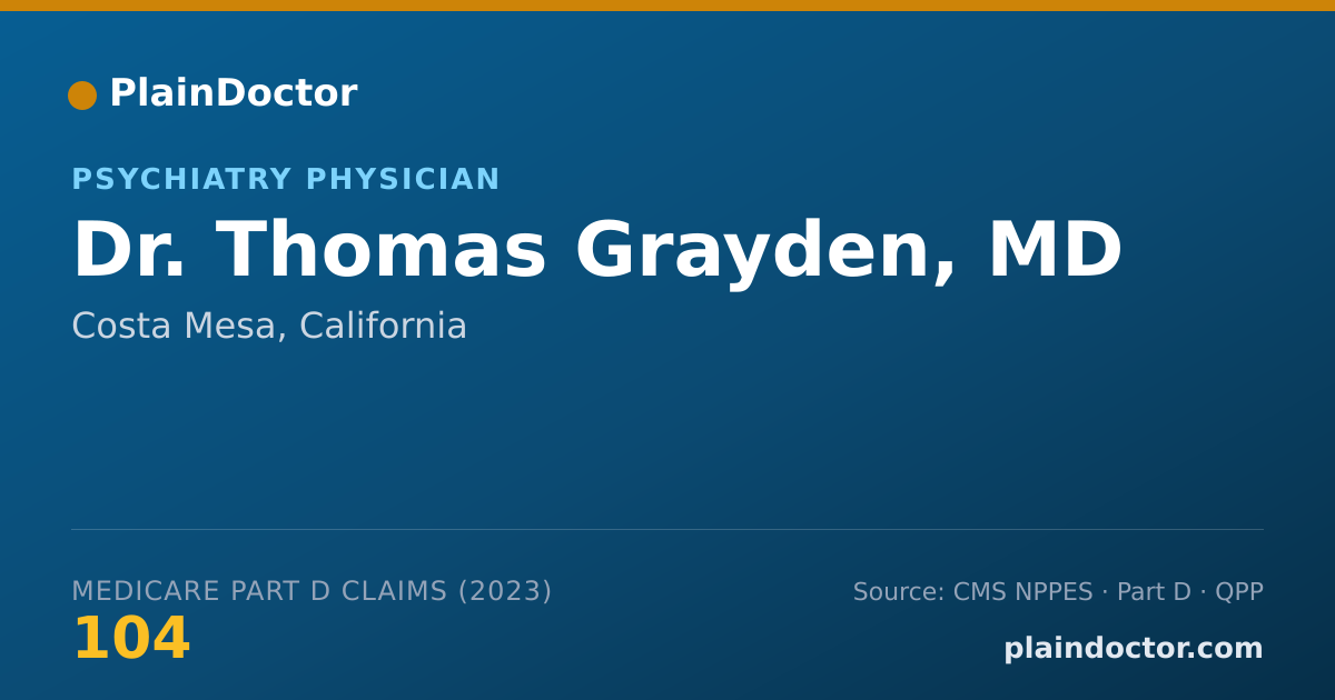 Shareable card for Thomas Grayden, MD - Psychiatry Physician, Costa Mesa, CA