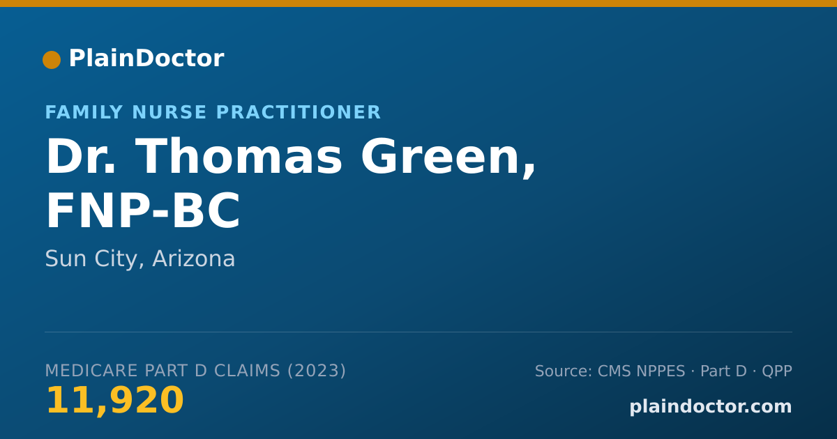Shareable card for Thomas Green, FNP-BC - Family Nurse Practitioner, Sun City, AZ