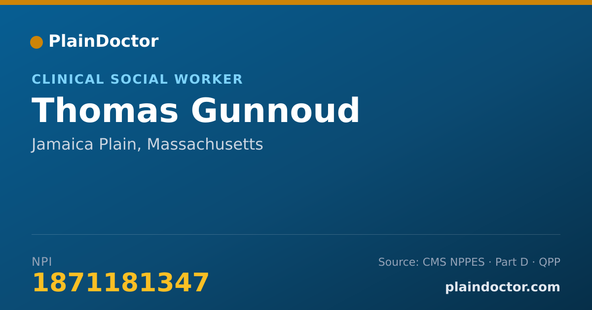 Shareable card for Thomas Gunnoud - Clinical Social Worker, Jamaica Plain, MA