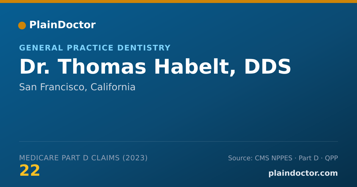 Shareable card for Thomas Habelt, DDS - General Practice Dentistry, San Francisco, CA