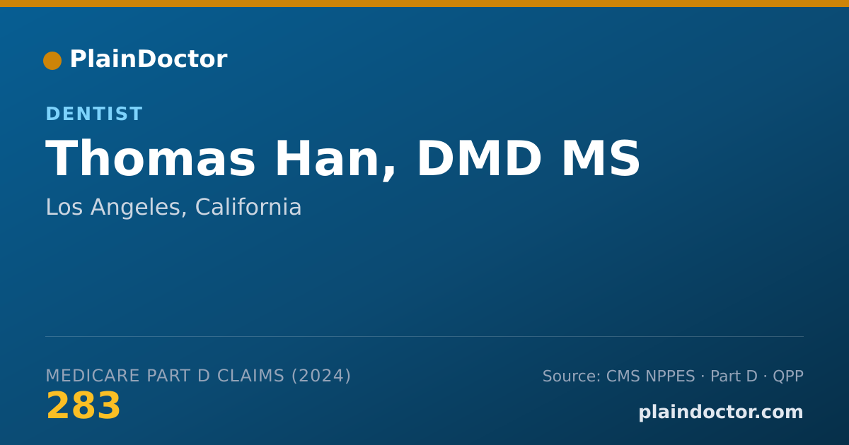 Shareable card for Thomas Han, DMD MS - Dentist, Los Angeles, CA