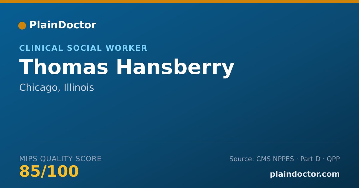 Shareable card for Thomas Hansberry - Clinical Social Worker, Chicago, IL