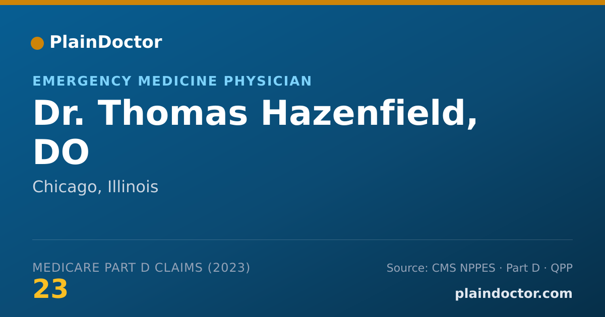 Shareable card for Thomas Hazenfield, DO - Emergency Medicine Physician, Chicago, IL
