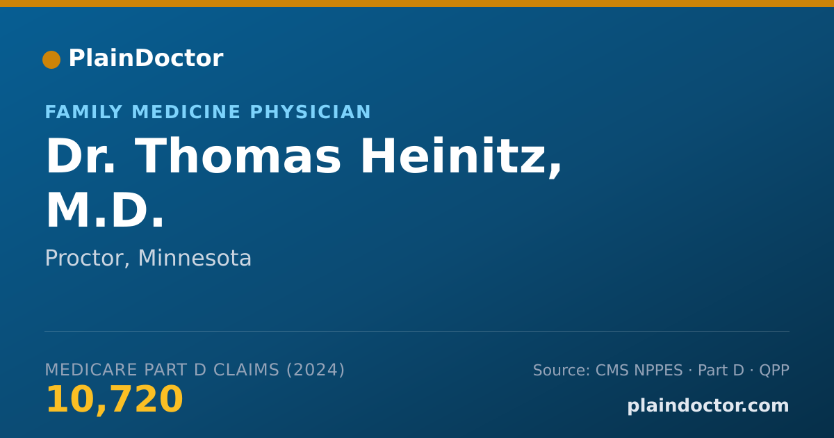 Shareable card for Thomas Heinitz, M.D. - Family Medicine Physician, Proctor, MN
