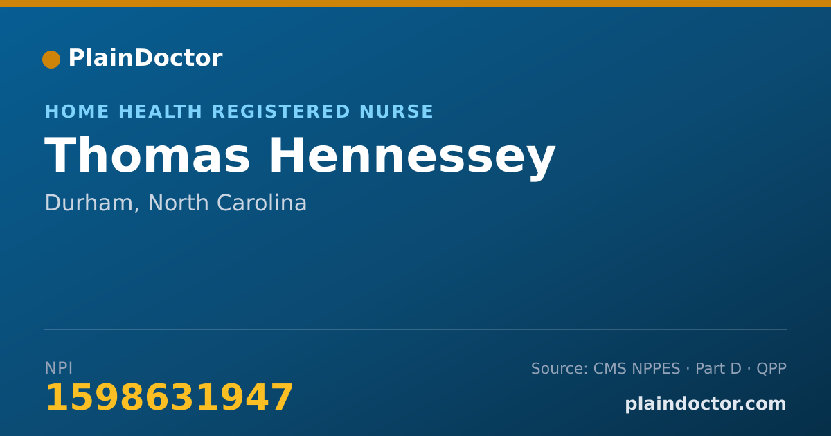 Shareable card for Thomas Hennessey - Home Health Registered Nurse, Durham, NC