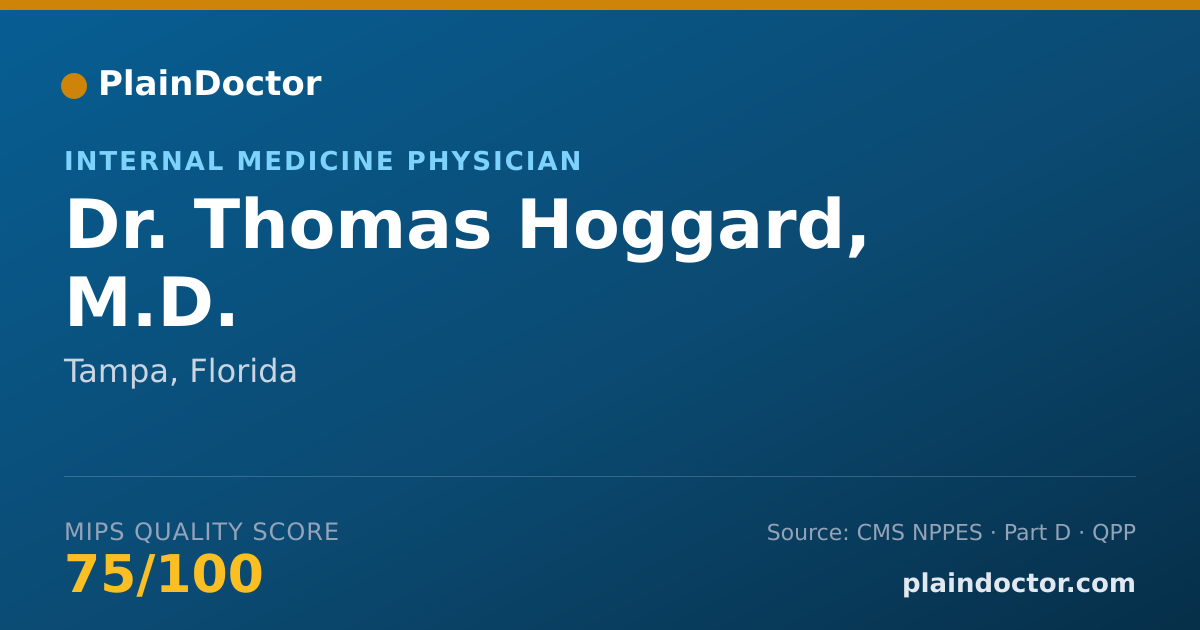 Shareable card for Thomas Hoggard, M.D. - Internal Medicine Physician, Tampa, FL