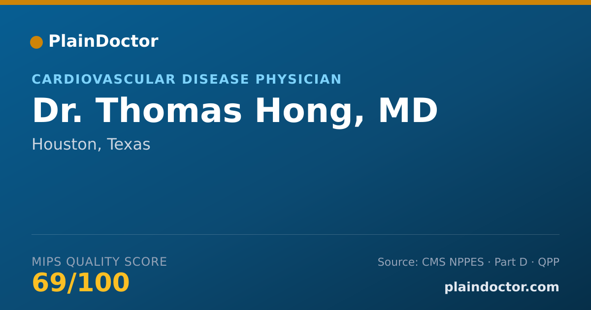 Shareable card for Thomas Hong, MD - Cardiovascular Disease Physician, Houston, TX