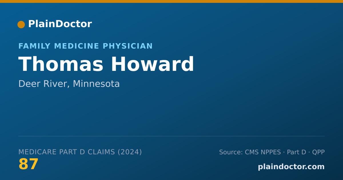 Shareable card for Thomas Howard - Family Medicine Physician, Deer River, MN