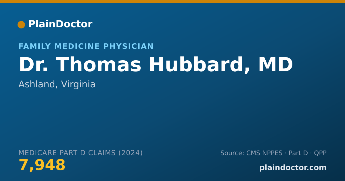 Shareable card for Thomas Hubbard, MD - Family Medicine Physician, Ashland, VA