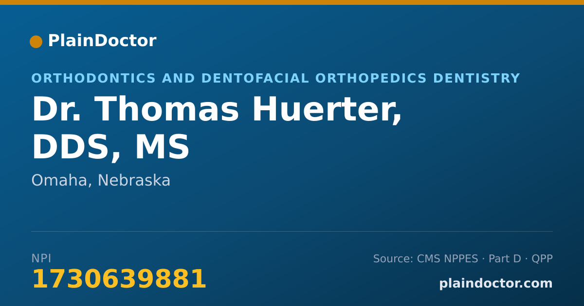 Shareable card for Thomas Huerter, DDS, MS - Orthodontics and Dentofacial Orthopedics Dentistry, Omaha, NE