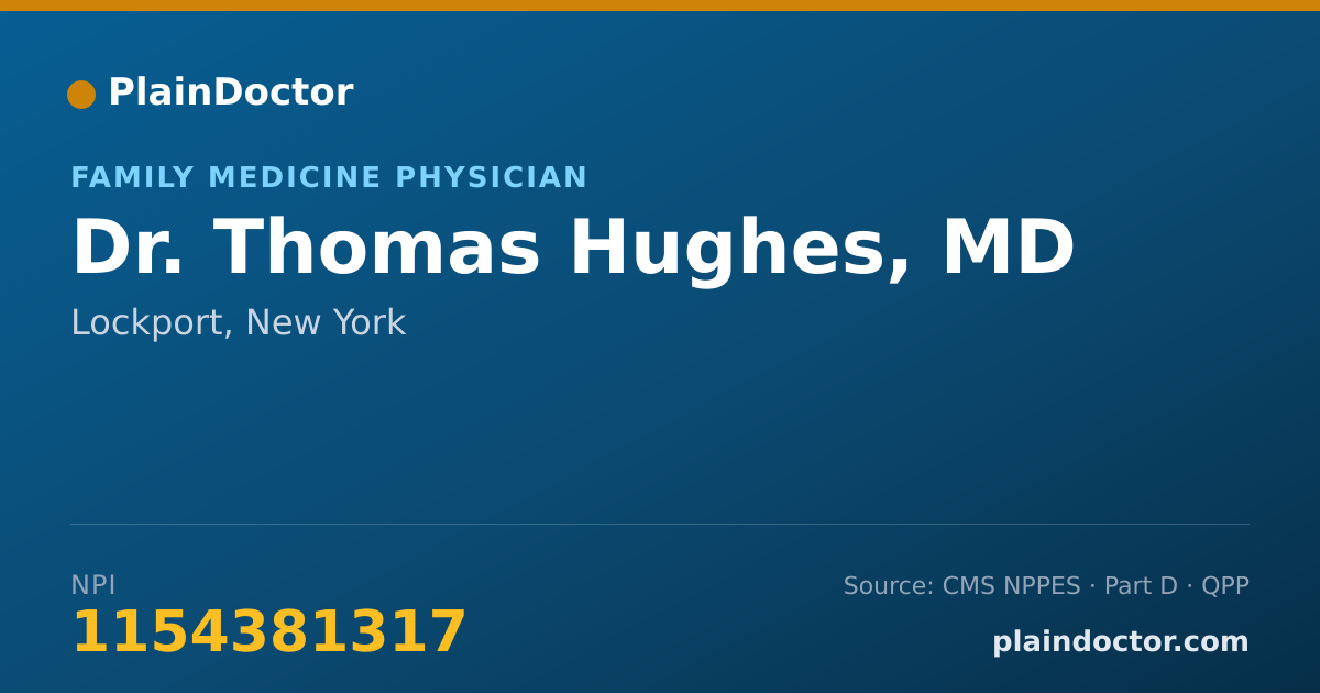Shareable card for Thomas Hughes, MD - Family Medicine Physician, Lockport, NY