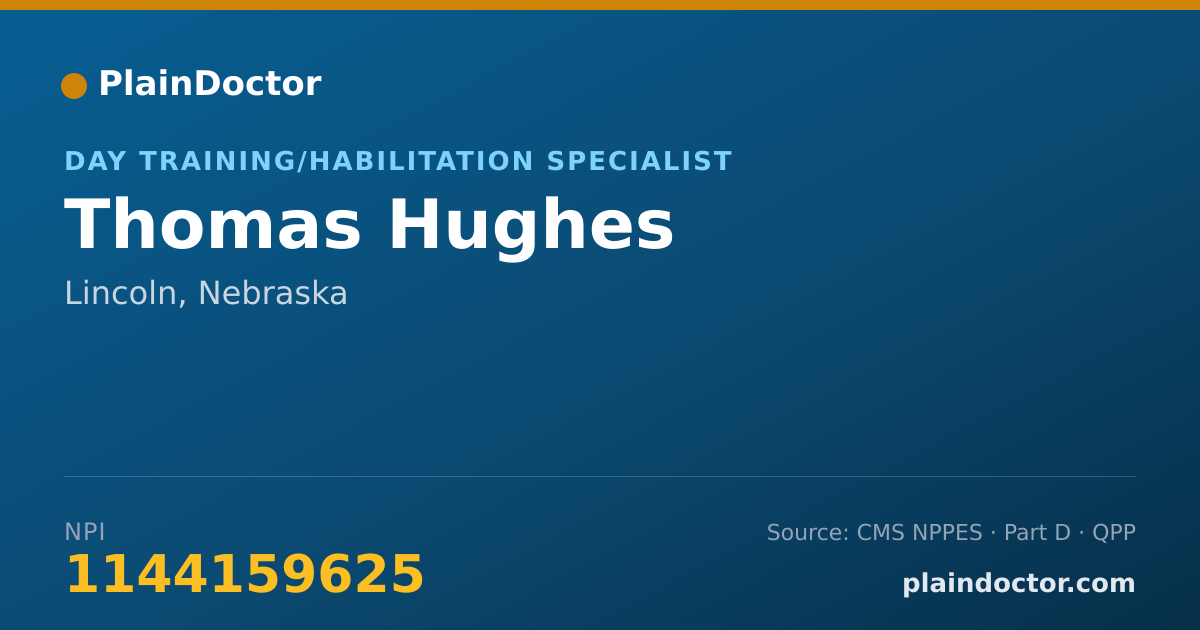 Shareable card for Thomas Hughes - Day Training/Habilitation Specialist, Lincoln, NE