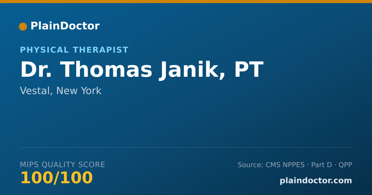 Shareable card for Thomas Janik, PT - Physical Therapist, Vestal, NY
