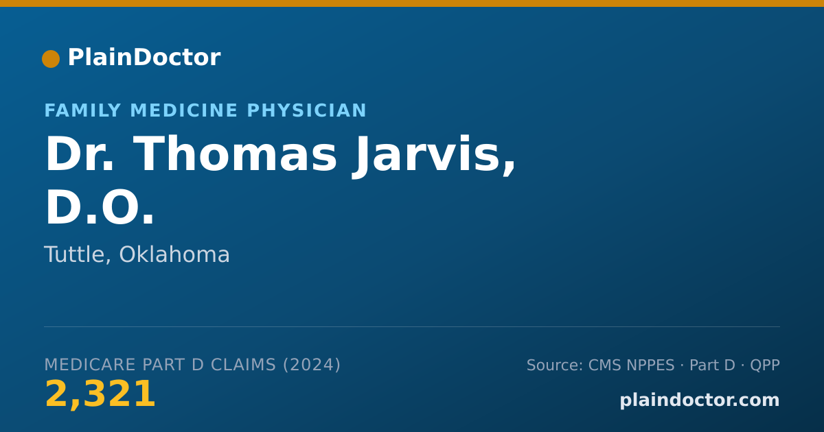 Shareable card for Thomas Jarvis, D.O. - Family Medicine Physician, Tuttle, OK