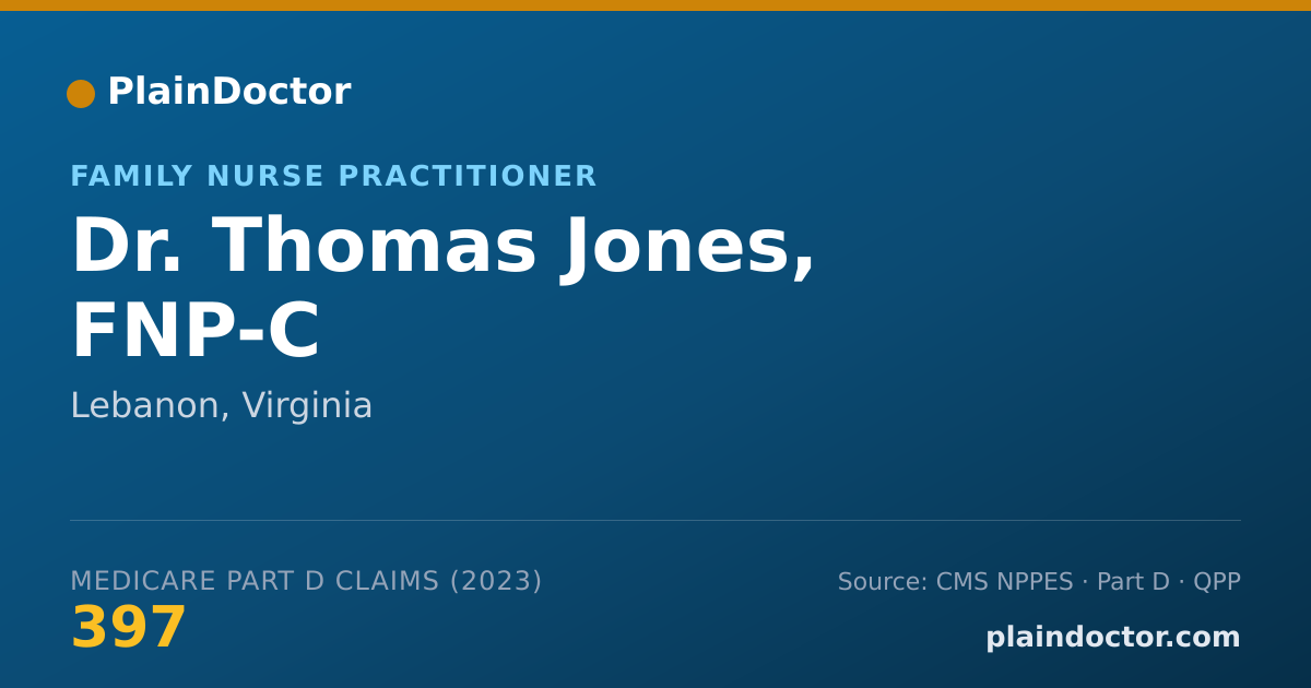 Shareable card for Thomas Jones, FNP-C - Family Nurse Practitioner, Lebanon, VA