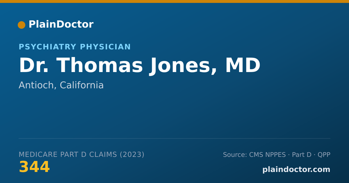 Shareable card for Thomas Jones, MD - Psychiatry Physician, Antioch, CA