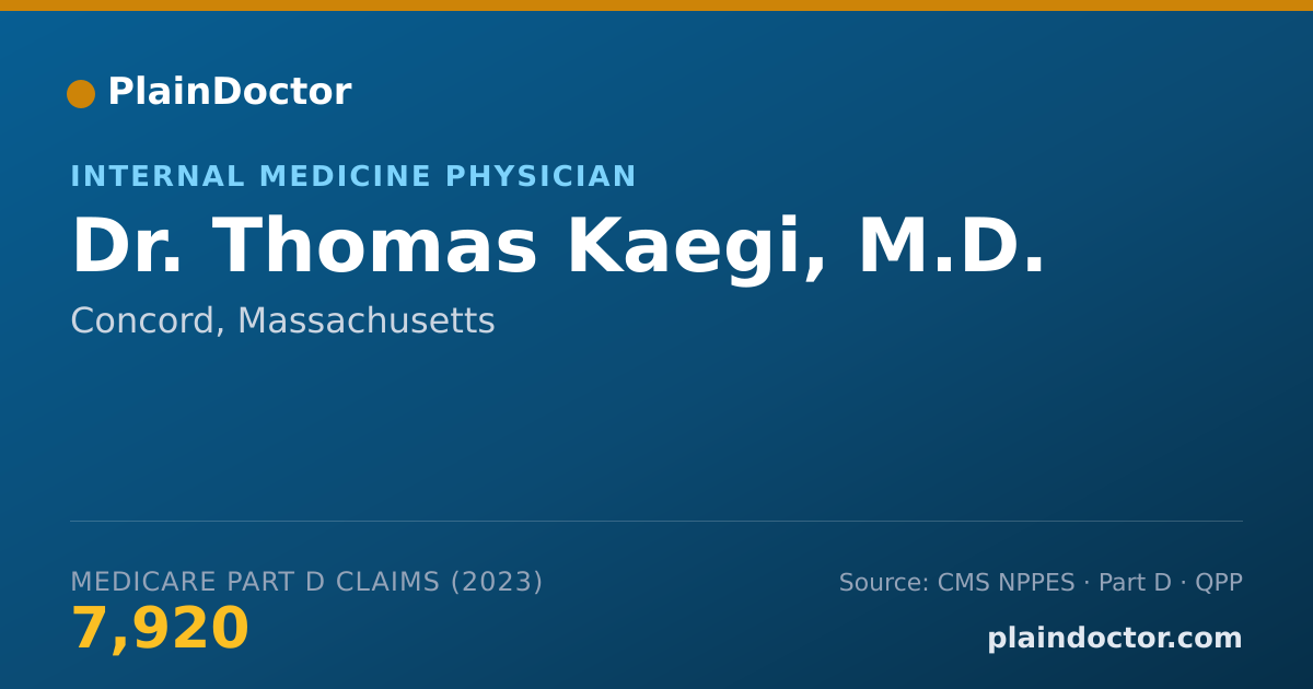 Shareable card for Thomas Kaegi, M.D. - Internal Medicine Physician, Concord, MA