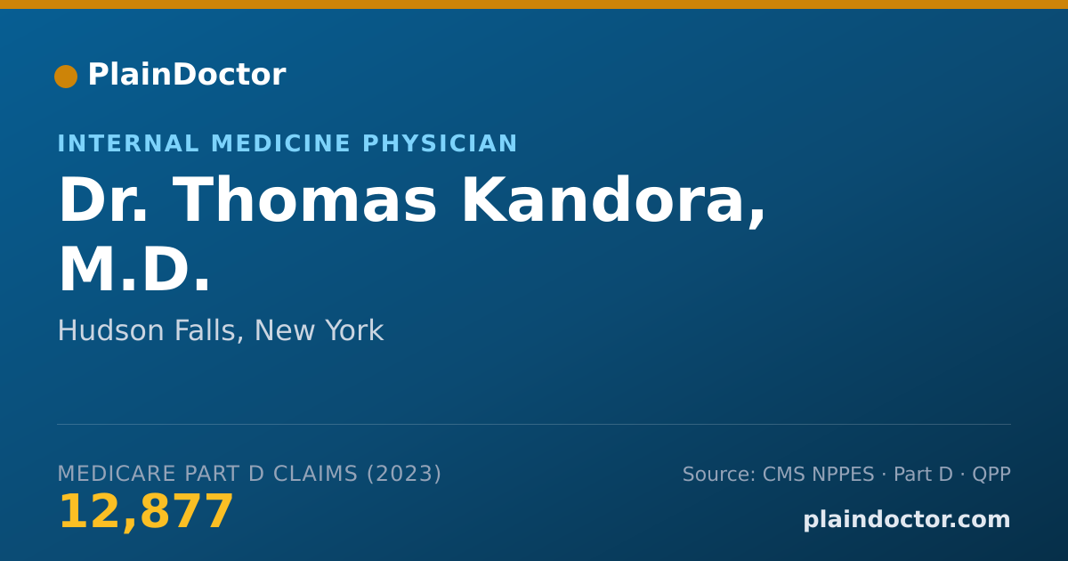 Shareable card for Thomas Kandora, M.D. - Internal Medicine Physician, Hudson Falls, NY
