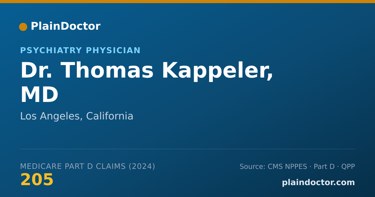 Shareable card for Thomas Kappeler, MD - Psychiatry Physician, Los Angeles, CA