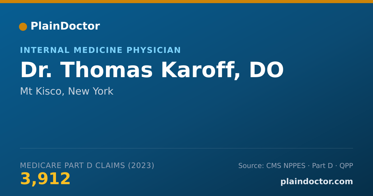 Shareable card for Thomas Karoff, DO - Internal Medicine Physician, Mt Kisco, NY
