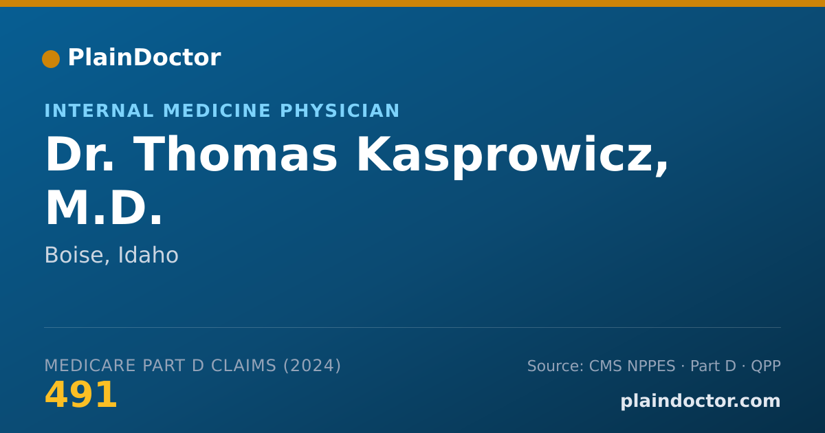 Shareable card for Thomas Kasprowicz, M.D. - Internal Medicine Physician, Boise, ID