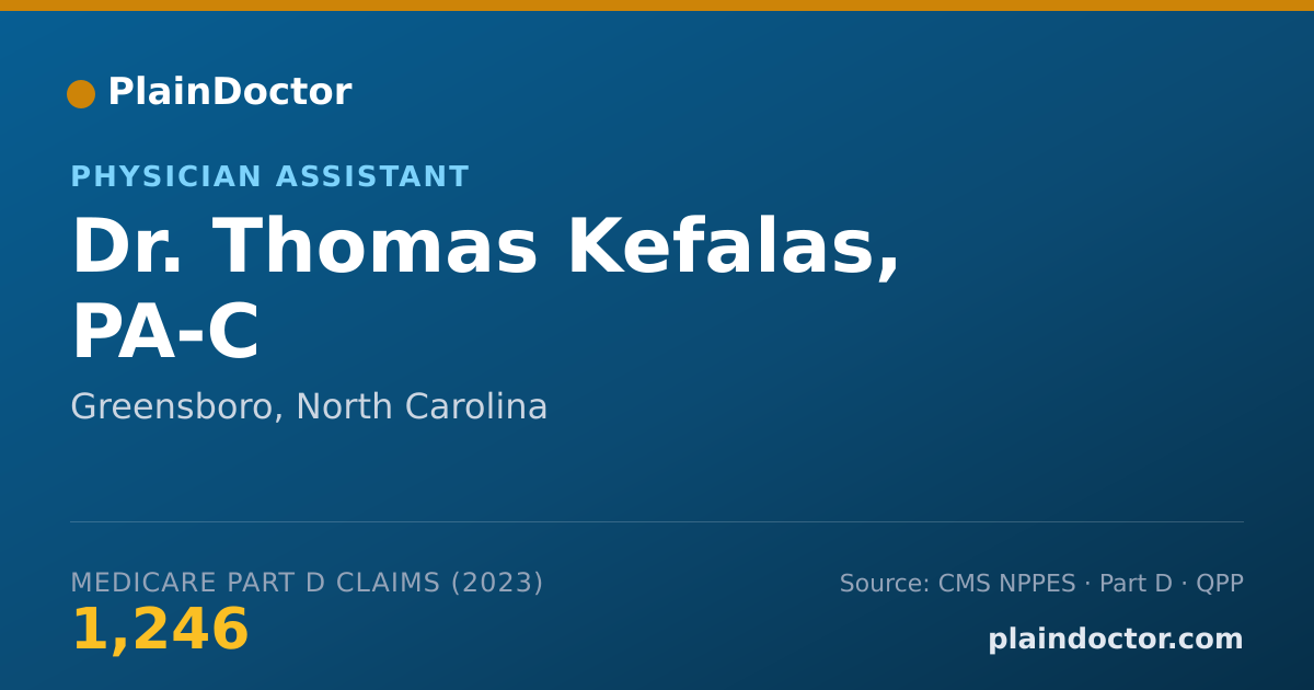 Shareable card for Thomas Kefalas, PA-C - Physician Assistant, Greensboro, NC