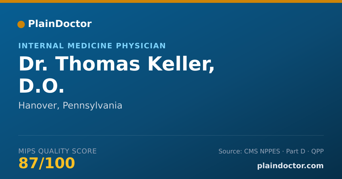 Shareable card for Thomas Keller, D.O. - Internal Medicine Physician, Hanover, PA